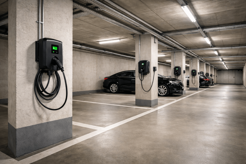 Wallboxen in Tiefgarage einer WEG in Kirchheim bei München